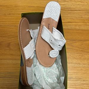 Jack Rogers white leather sandals. Size 8. Never worn